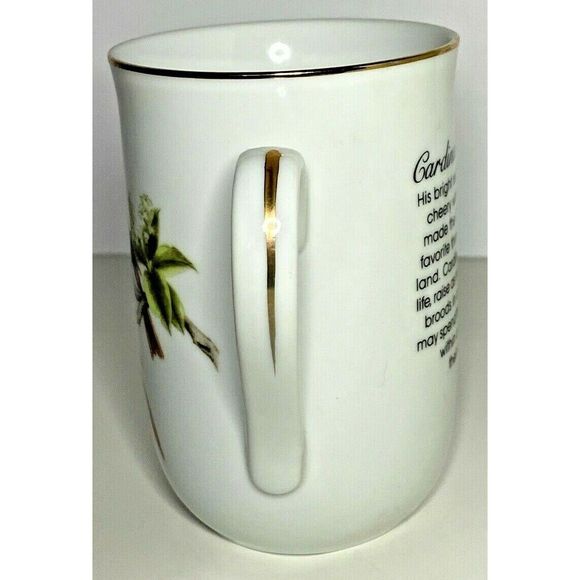 Cardinal Mug John James Audubon Birds Gold Trim 85 - Picture 4 of 7